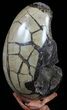 Septarian Dragon Egg Geode - Black Crystals #59688-2